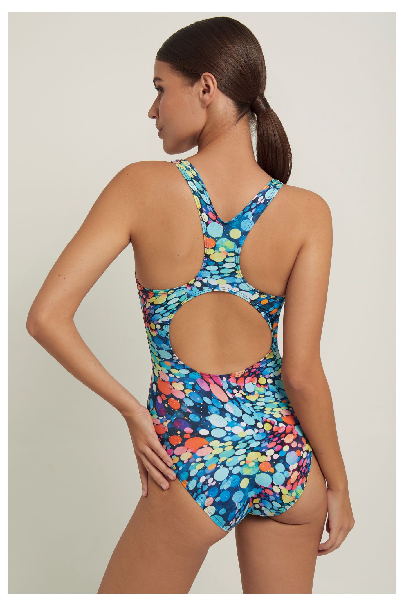 Bañador natación mujer azul multicolor